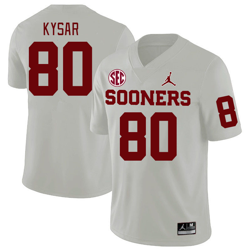 #80 Bergin Kysar Oklahoma Sooners 2024 SEC Conference College Football Jerseys-White